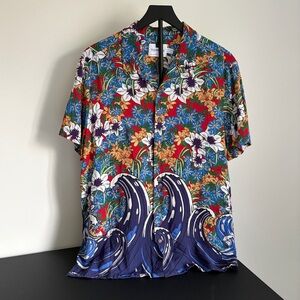 Topman Vibrant Floral Wave Shirt
